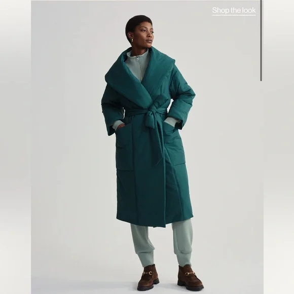 Varley Ana Long Wrap Puffer Coat — Coniser color— NWT — S/M - Picture 5 of 14